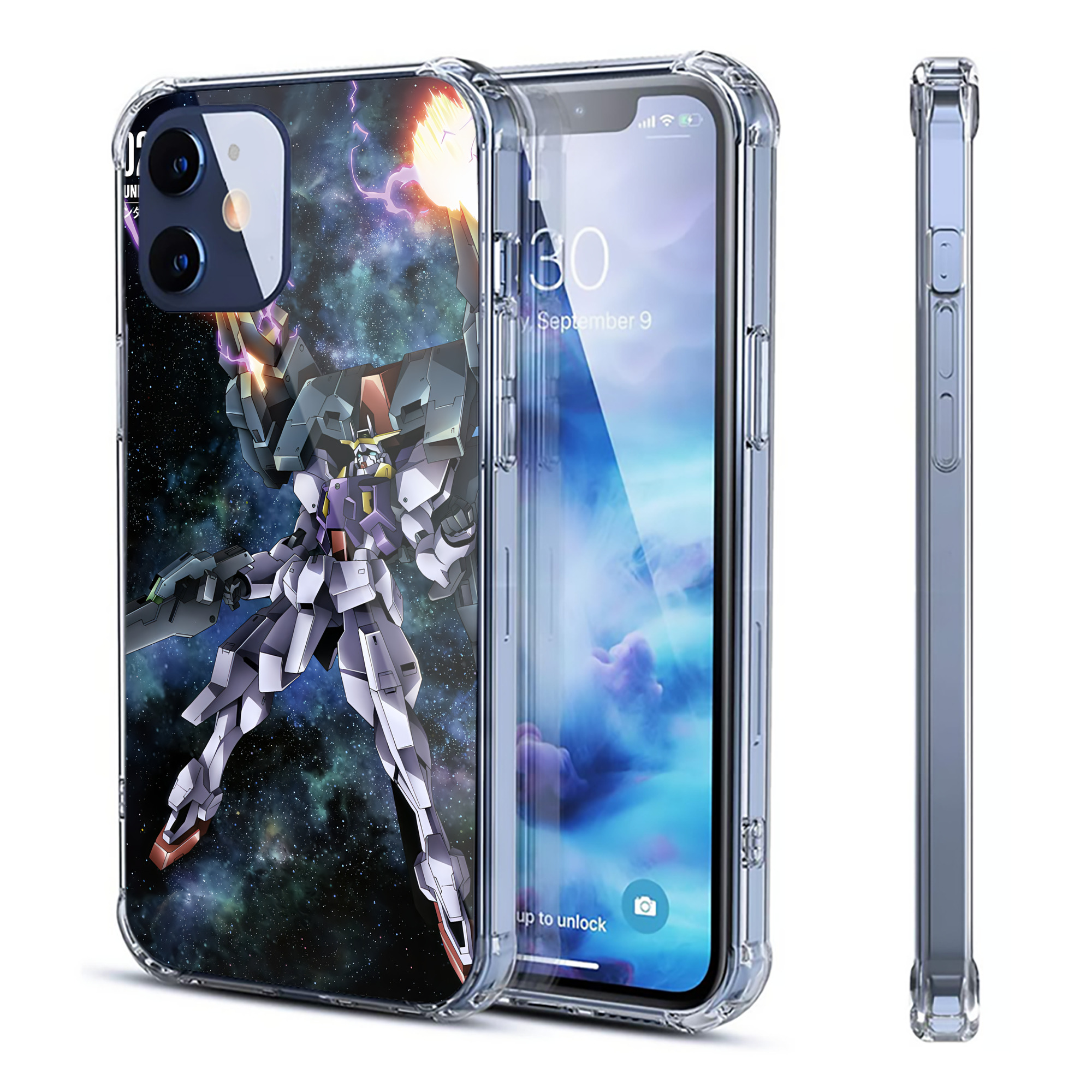 （画像用） 機動戦士ガンダム Mobile Suit Gundam 【iPhone 12シリーズ対応】透明スマホケース（クリアソフトケース）